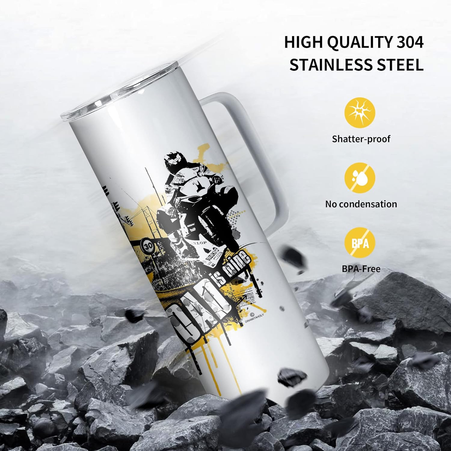 AGH 30oz Sublimation Skinny Travel Coffee Tumblers, Stainless Steel Vacuum Insulated with Lid & Straw, Keeps Chilled up to 12 Hours - 4 pack - Image 4