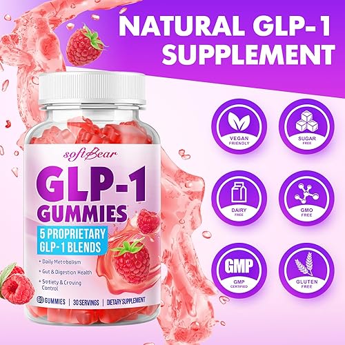Miniatura 6 de softbear Gomitas probióticas GLP-1, suplemento GLP 1 con berberina Akkermansia probiótico para intestino, digestión y apoyo inmunológico, veganassin