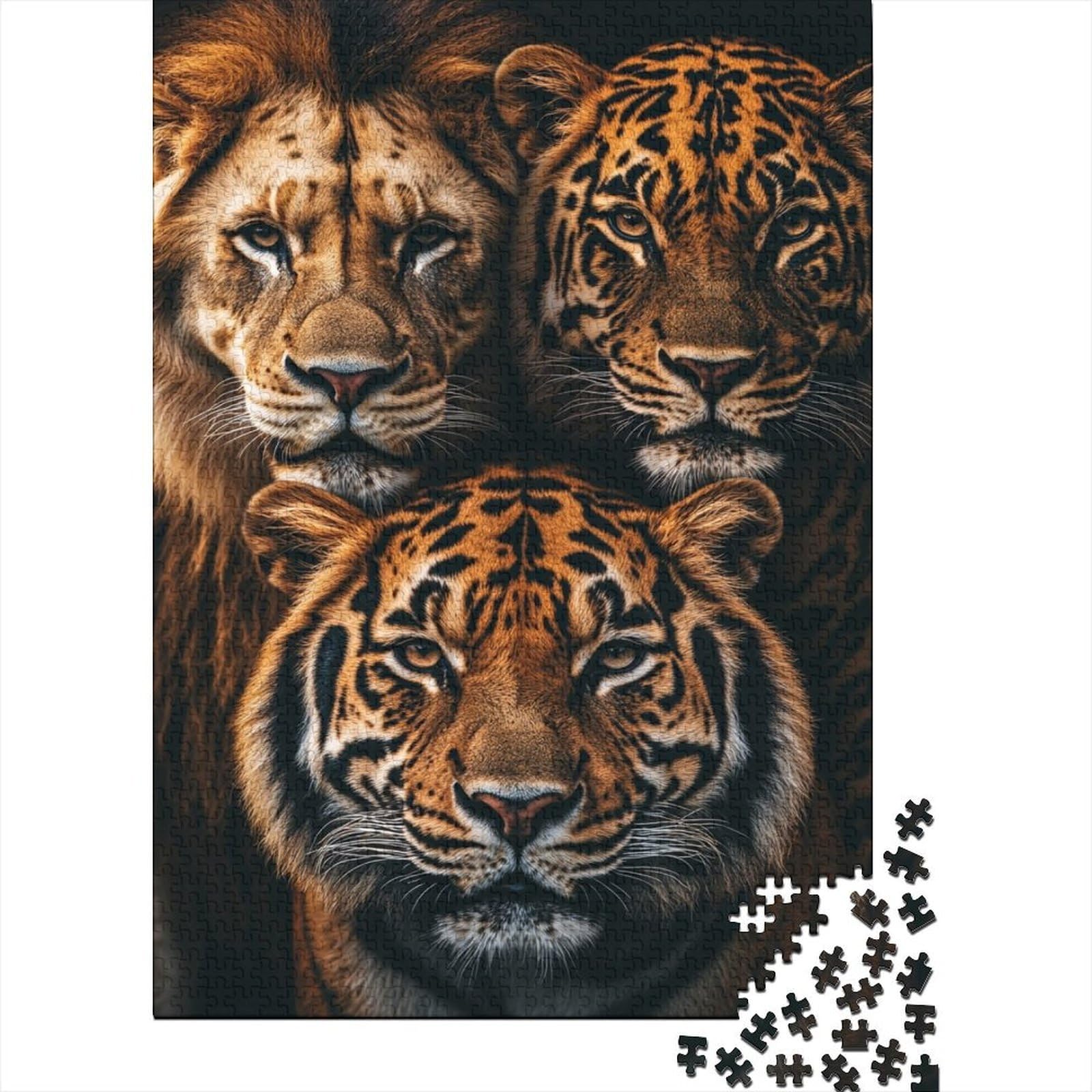 Wild Big Cat Portrait 1000 Piece Jigsaw Puzzle Paper for Adults Jungle Animal Relaxing Gift