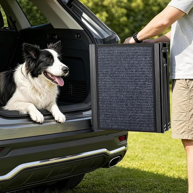 Foto 8 de 8 de VEVOR Rampa Plegable para Perros para Coches, 180 x 43,2 cm, para Perros Medianos y Grandes de hasta 113 kg