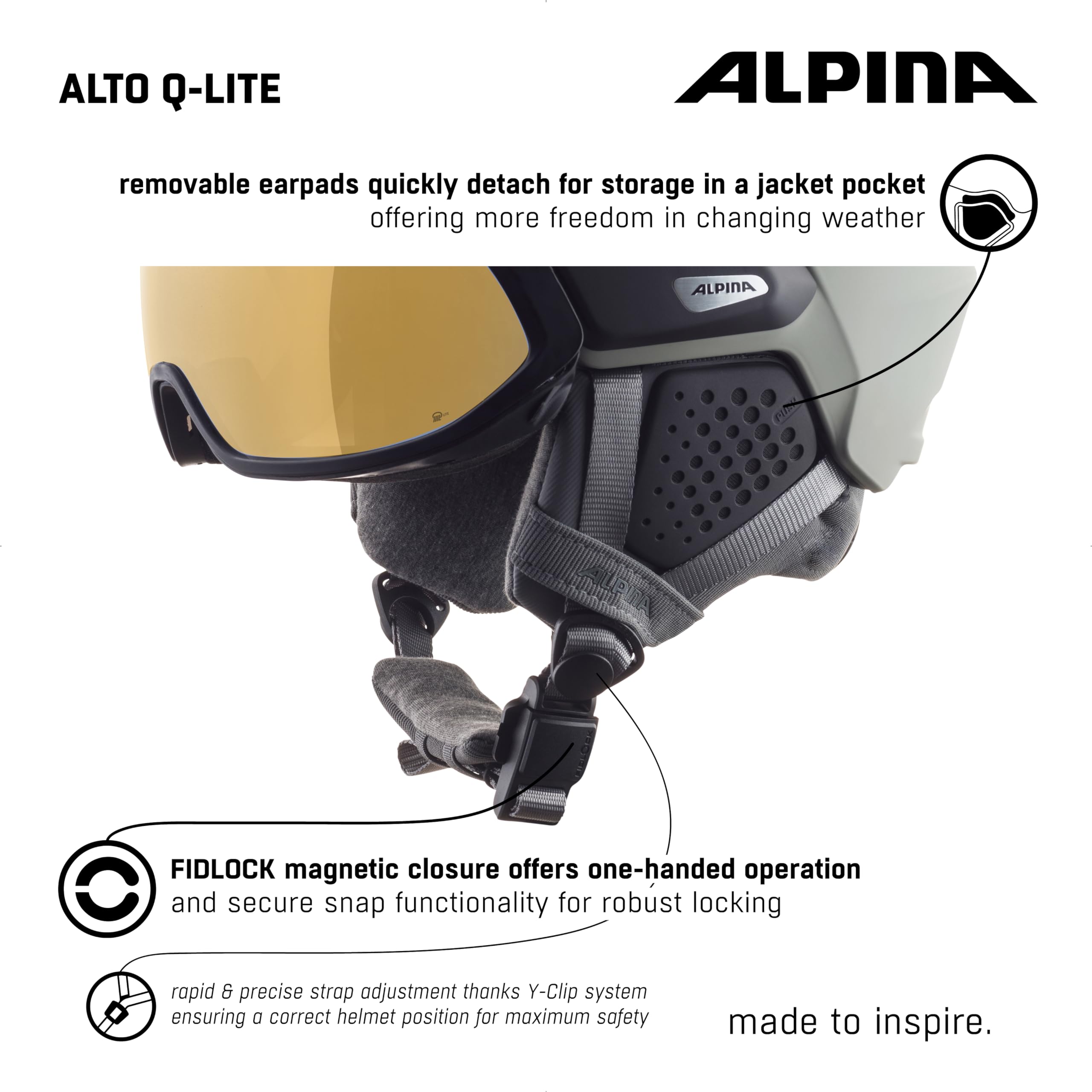 ALPINA Alto Q-Lite - Sicherer, Stoßabsorbierender & Individuell Anpassbarer Skihelm Mit Kontrastverstärkendem Visier Für Erwachsene