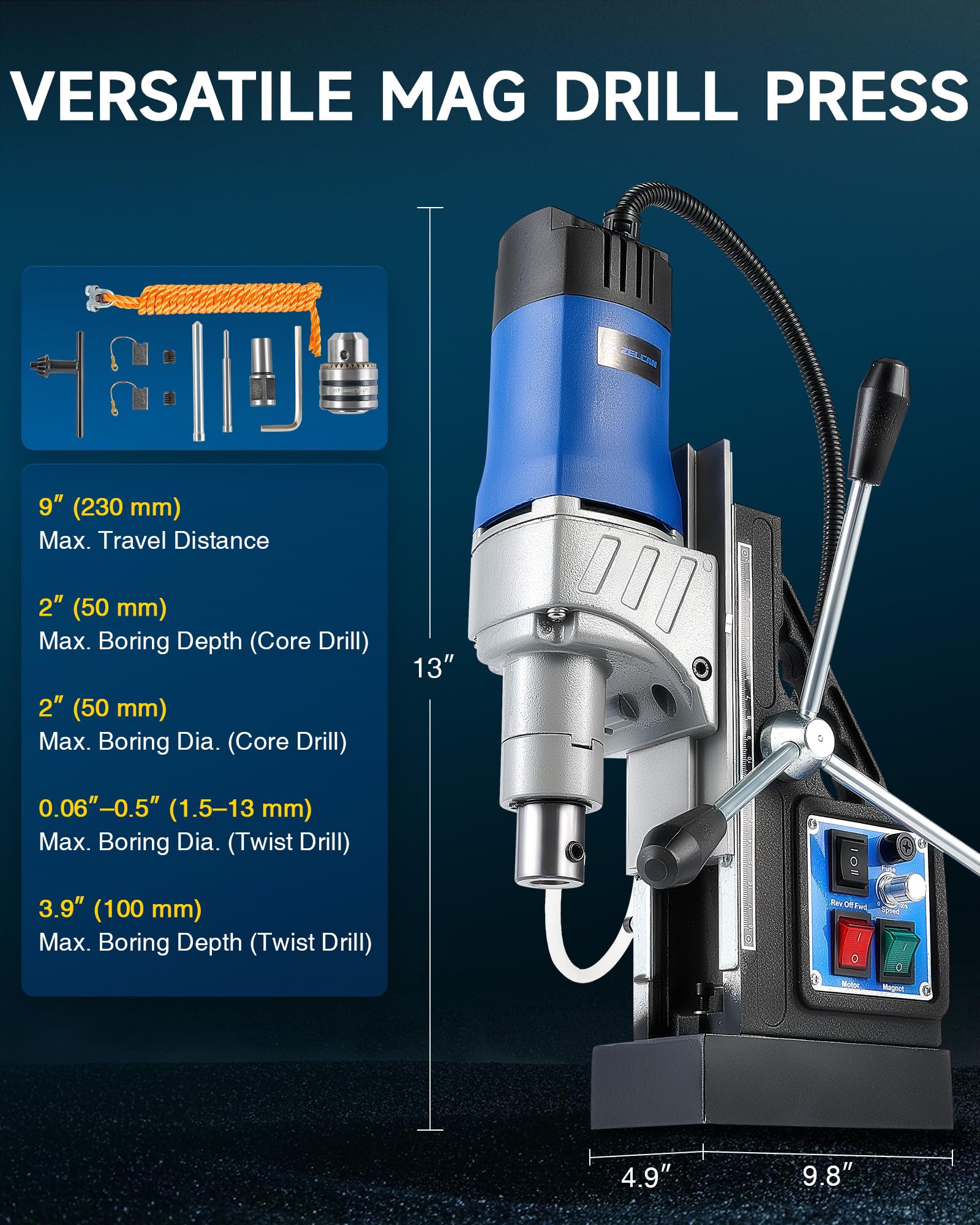 ZELCAN Mag Drill Press - Powerful Metal Drilling -8 ZELCAN Mag Drill Press - Powerful Metal Drilling -8