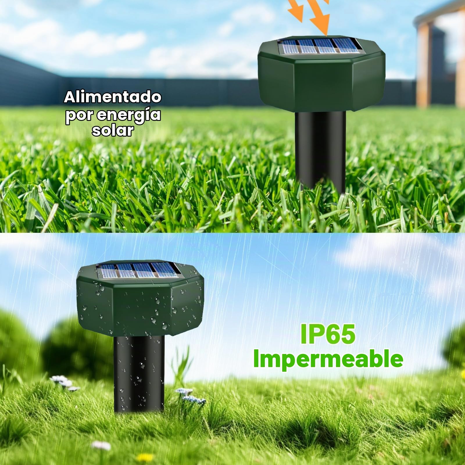 Repelente Solar para Topos, Repelente de Hormigas Reina para jardín y Camping, Gopher, Repelentes de Serpientes Topos, Gopher y Otros Repelentes de Toposs 8 Piezas