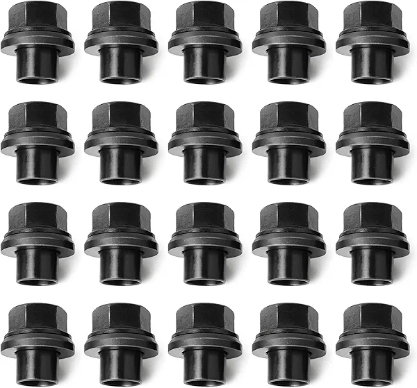 20PCS Two-Piece 19mm Sleeve Flanged Wheel Nuts, M22x1.5 Hex 33mm for Heavy Duty Truck Semi Truck Fit Steel Dual Wheels with Hub Piloted Seat & 26mm Bolt Hole Size