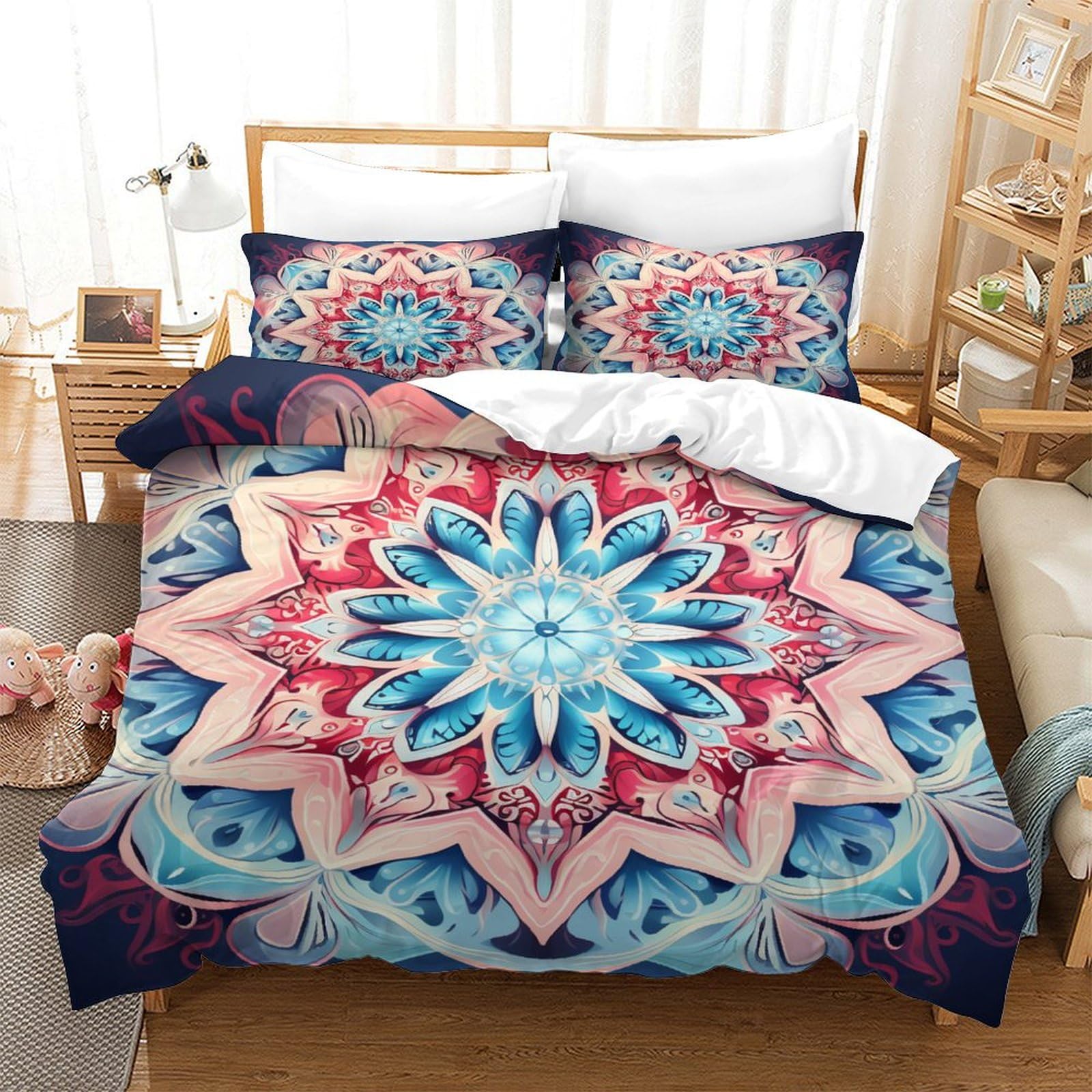 Housse de couette 140x200 avec fermeture éclair Datura parure de lit 3 pièces