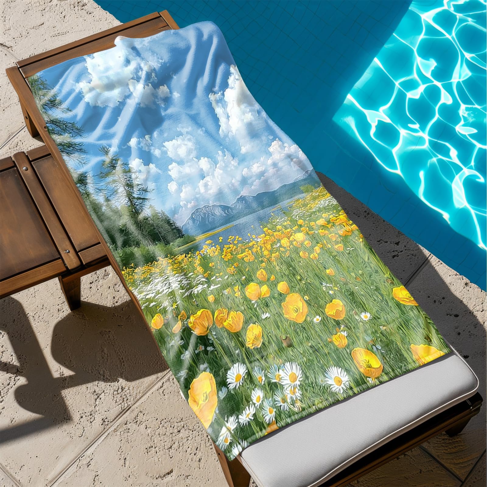 Tapis de Plage XXL Anti Sable Bleu Serviette Piscine Adulte,Natte De Plage Pliable, Voyage Accessoires De Plage Camping,Serviette de Bain Personnalisée