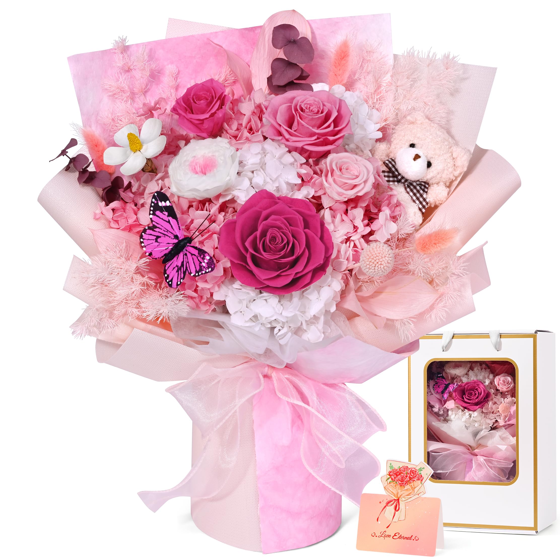 Waipfaru Large Pink Preserved Bouquet
