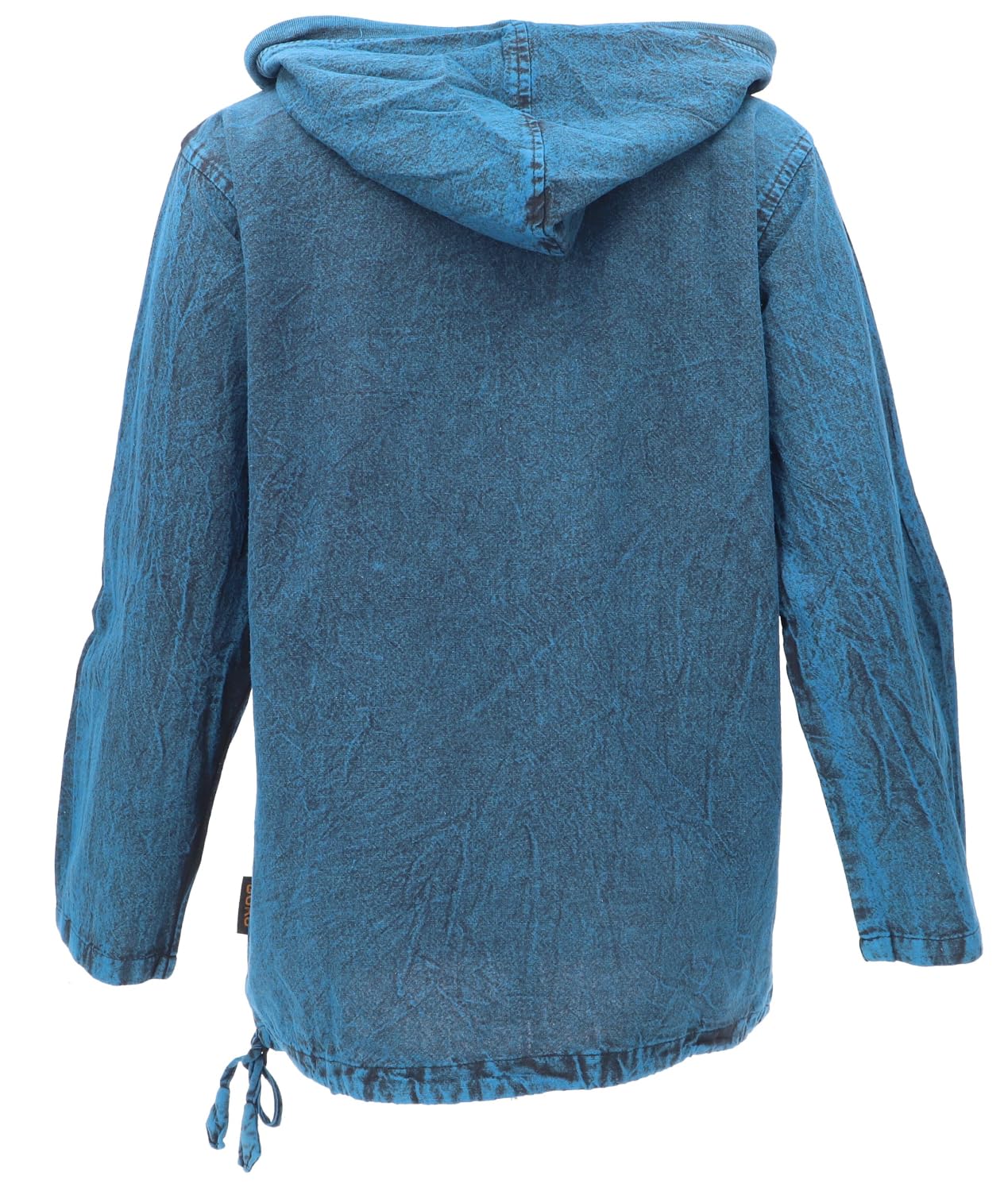 GURU SHOP Koszulka z kapturem do jogi, Stonewash Hoodie, koszulka festiwalowa, męska, bawełna