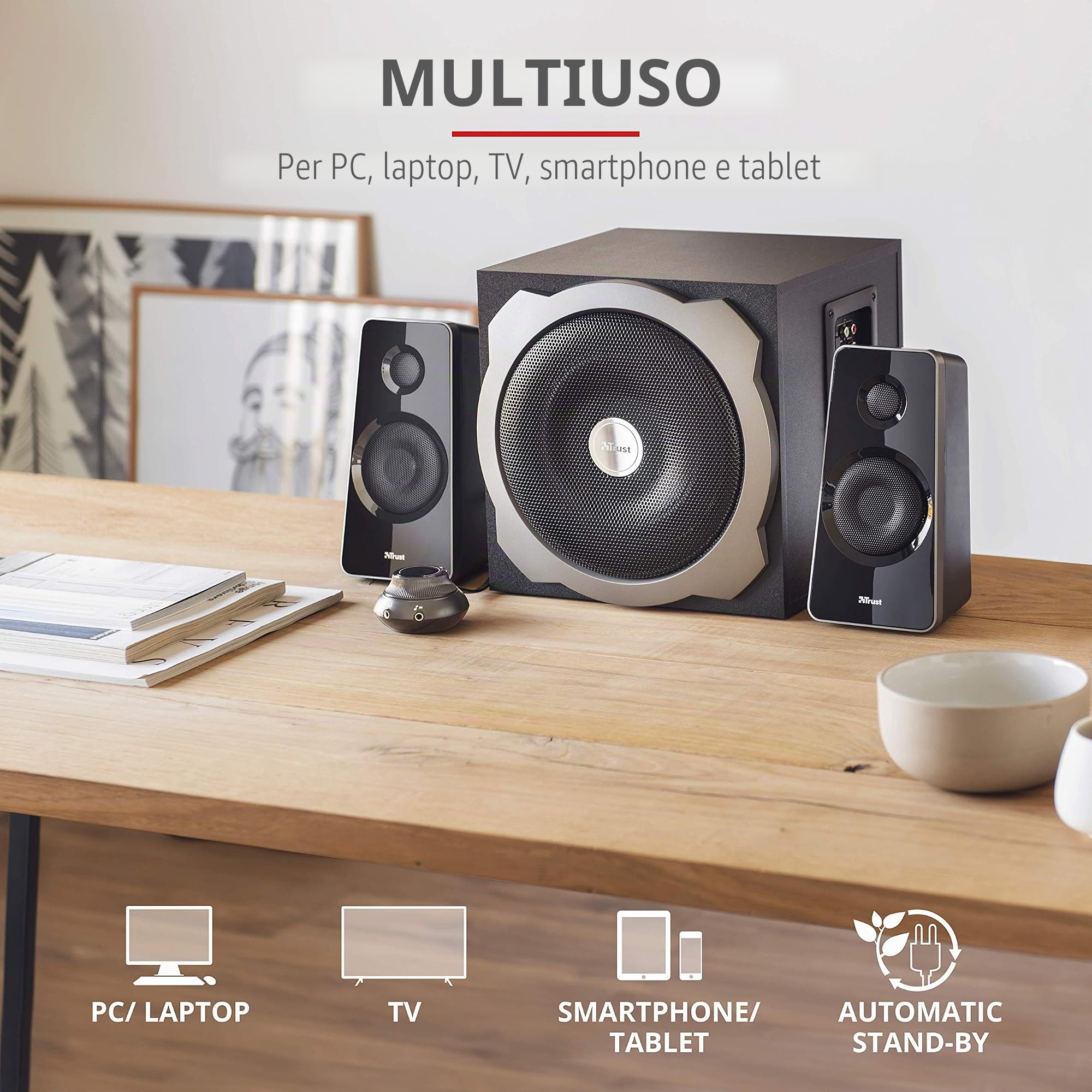 Trust Tytan 2.1 set di altoparlanti 2.1 canali 60 W Nero