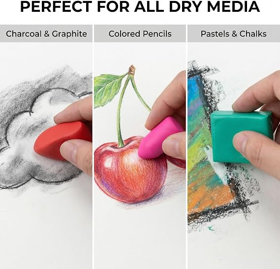 Scented Kneaded Erasers, 40 Pack Kneadable Erasers with Plastic Cases, 8 Colors 8 Scents, Moldable Eraser Putty for Drawing Sketching Drafting Writing (Drink-Themed)