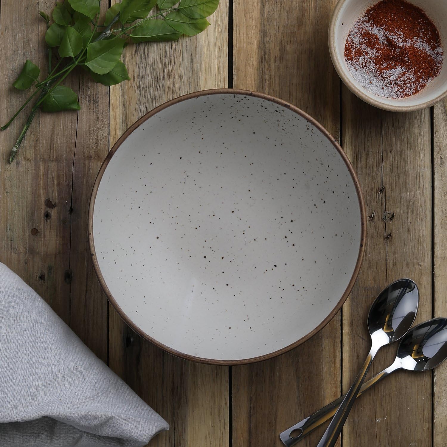 Shay Ceramic Pasta Bowl Set, 22Cm, 2 Pieces, Blue OutsideGlossy Finish