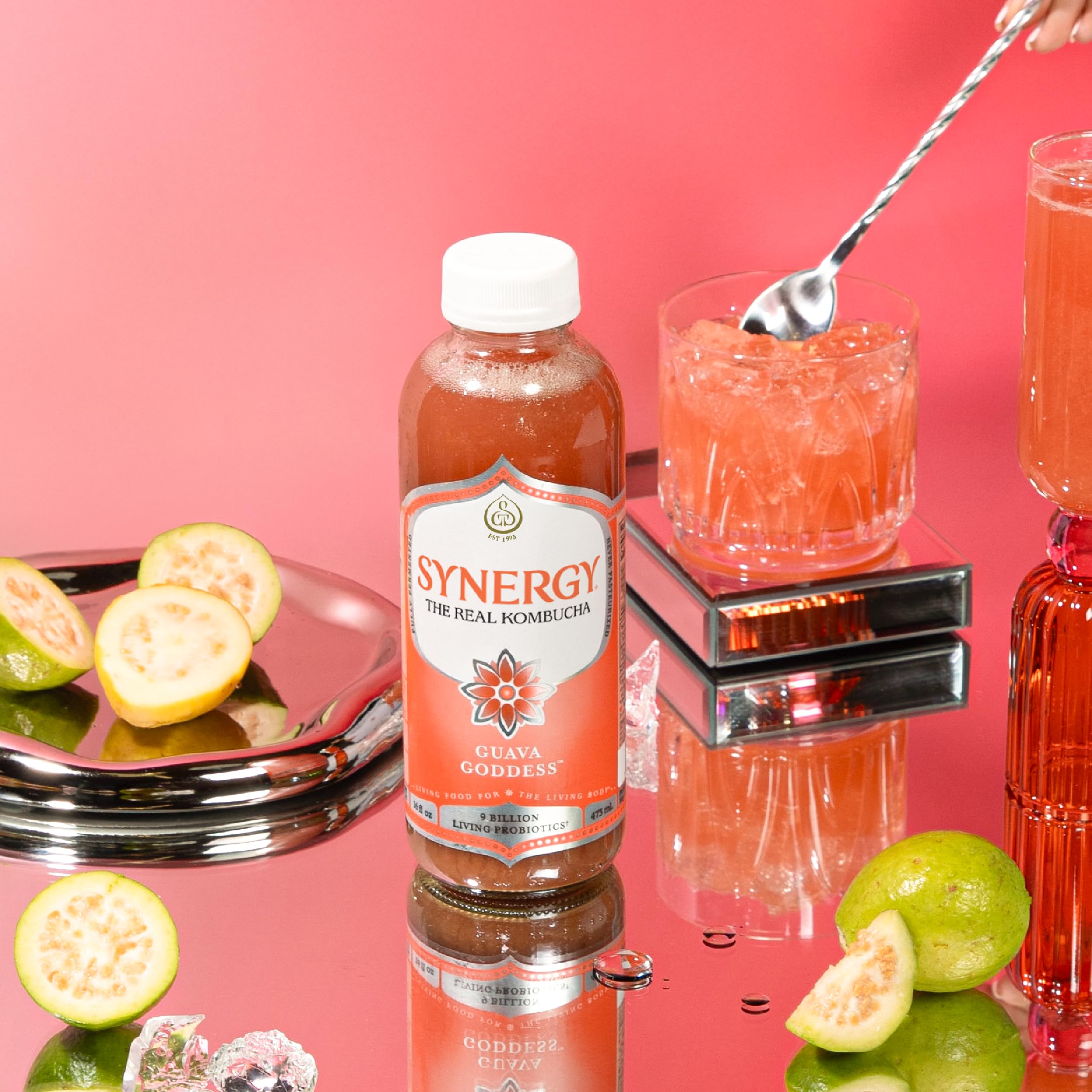 SYNERGY The Real Kombucha - Guava Goddess - 16 fl oz Bottle - Raw Probiotic Drink for Gut Health and Immune Support