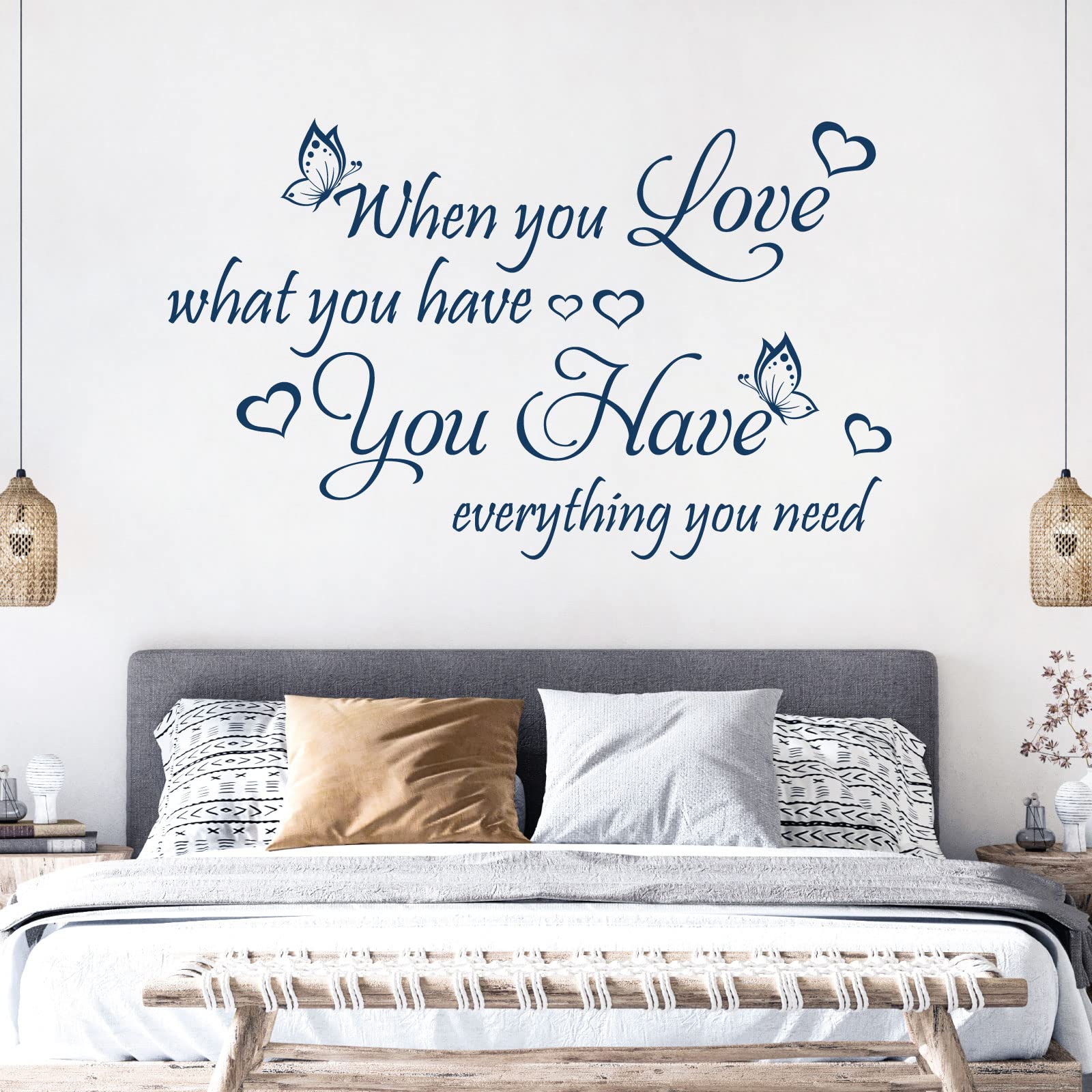 When You Love What You Have, You Have Everything ... - Quote Decal Wall Sticker [XLarge] [Ultramarine]