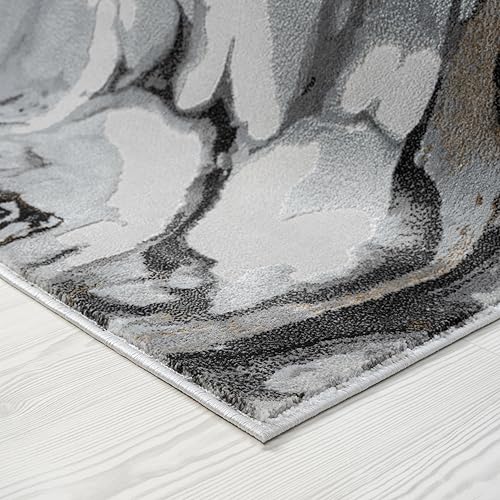 Miniatura 3 de Abani Regal Collection - Alfombra abstracta de piedra agrietada gris oscuro, 8 x 10 pies, para sala de estar, dormitorio y oficina