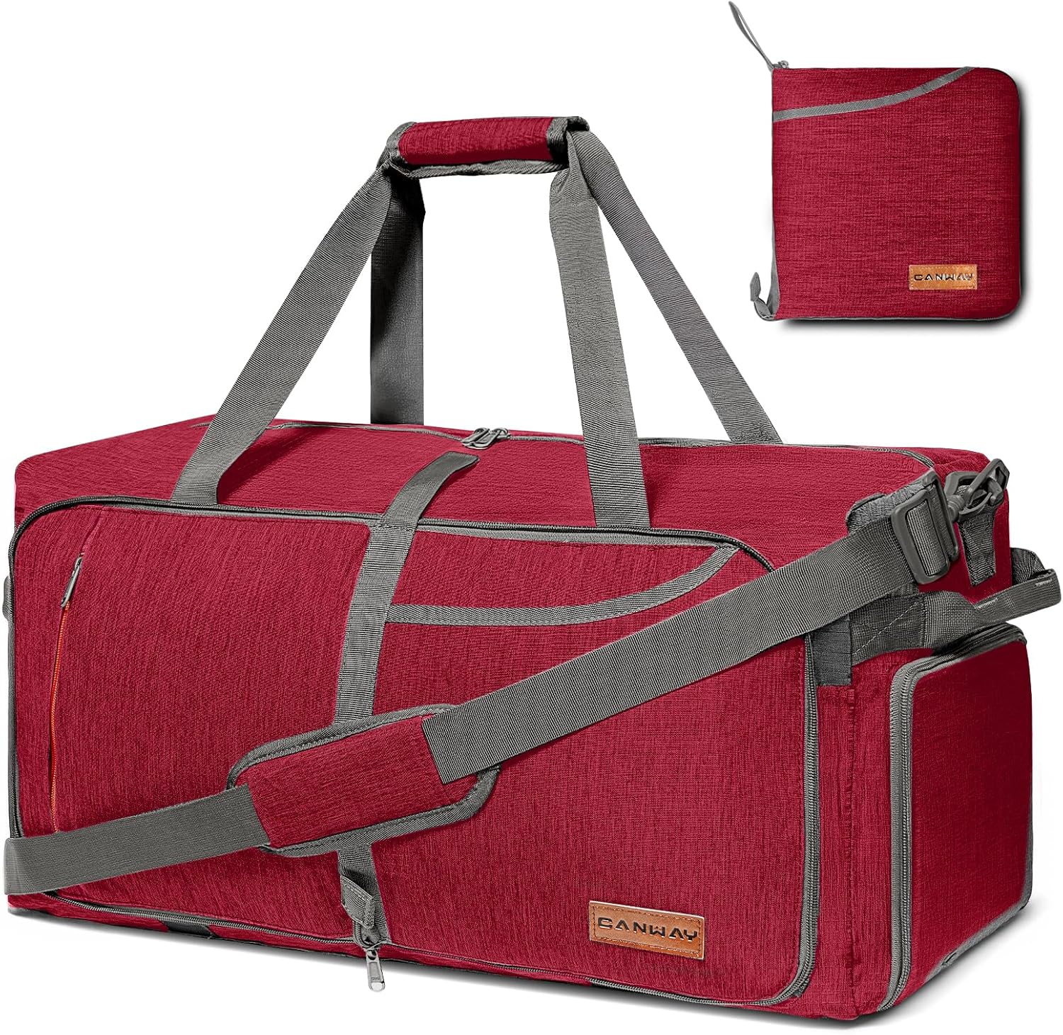 ((Color different from the photo of the file)) Canway 65L Travel Duffel Bag, Foldable Weekender Bag with Shoes Compartment for Men Women Water-proof & Tear Resistant 65L Beetles Navy