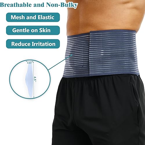 Miniatura 4 de Cinturón de hernia umbilical para hombres y mujeres, cinturón de hernia abdominal con almohadilla de compresión extraíble, soporte superior del