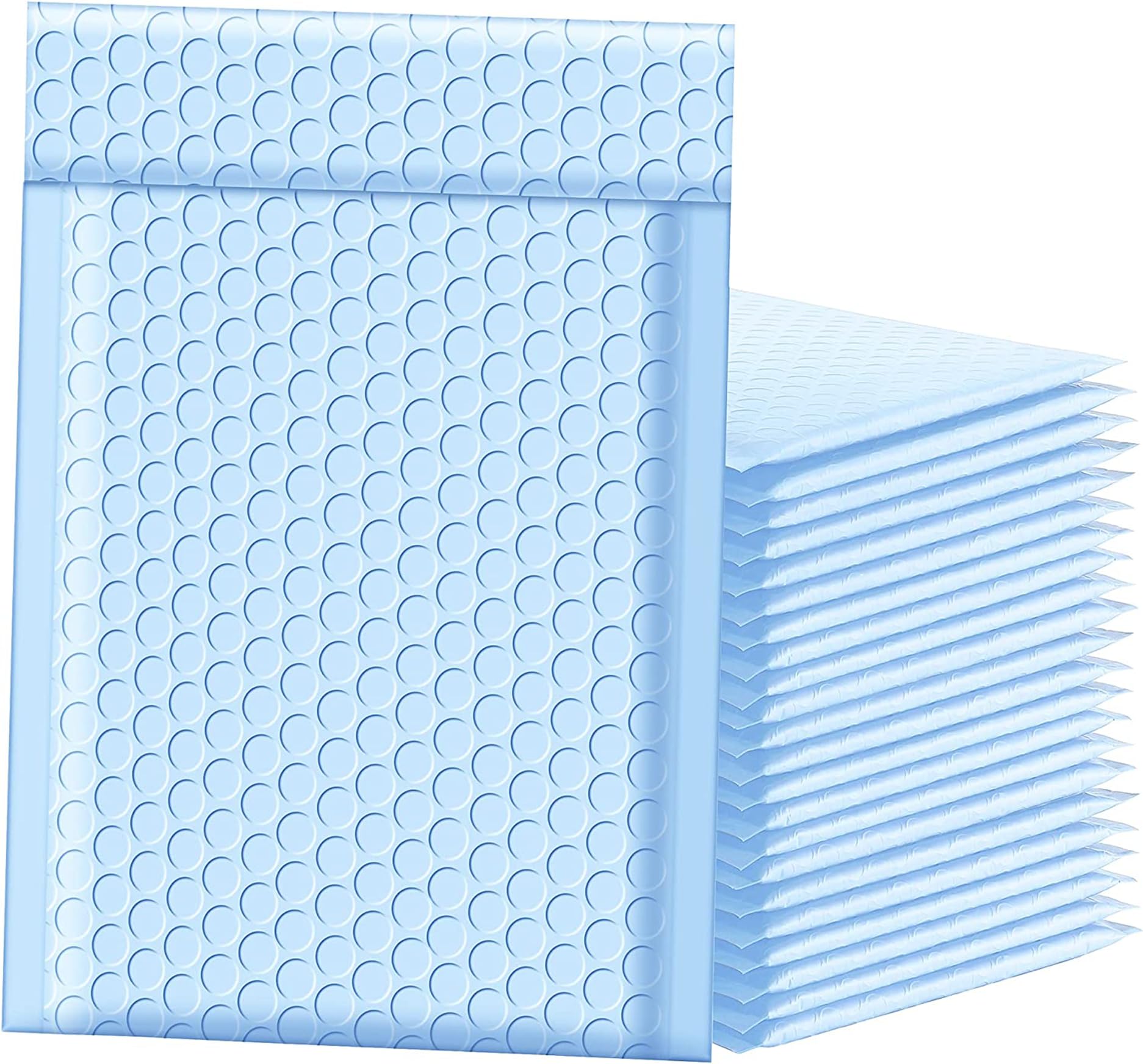 Famagic Luftpolster-Versandtaschen, 15,2 x 25,4 cm, schicke Verpackungsbeutel für kleine Unternehmen, farbige gepolsterte Versandtaschen, blickdicht, matt, selbstklebend, 100 Stück, Nr. 0