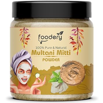 Foodery Pure Multani Mitti Powder (Fuller's Earth) Skin Face Clays (400g)