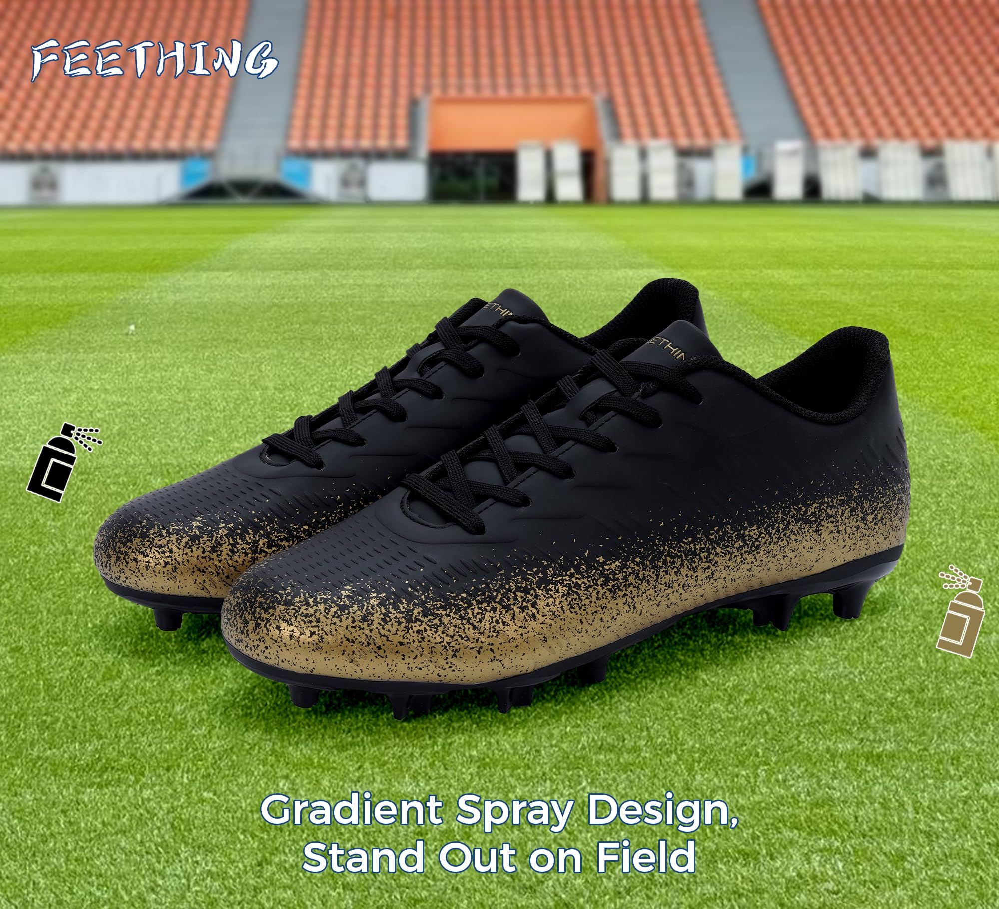 Botas de Fútbol Unisex Adultos Hombre Mujer - para Césped Natural y Artificial Ligeras y Cómodas