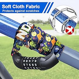 NDakter Bike Lock, 5 Digit Combination Heavy Duty Anti Theft Bicycle Chain Lock, 2.62/3.2/4.27/5/6Ft Long, High Security Resettable, Suitable for Bike, Scooter, Door, Gate, Fence-4/6mm Thick