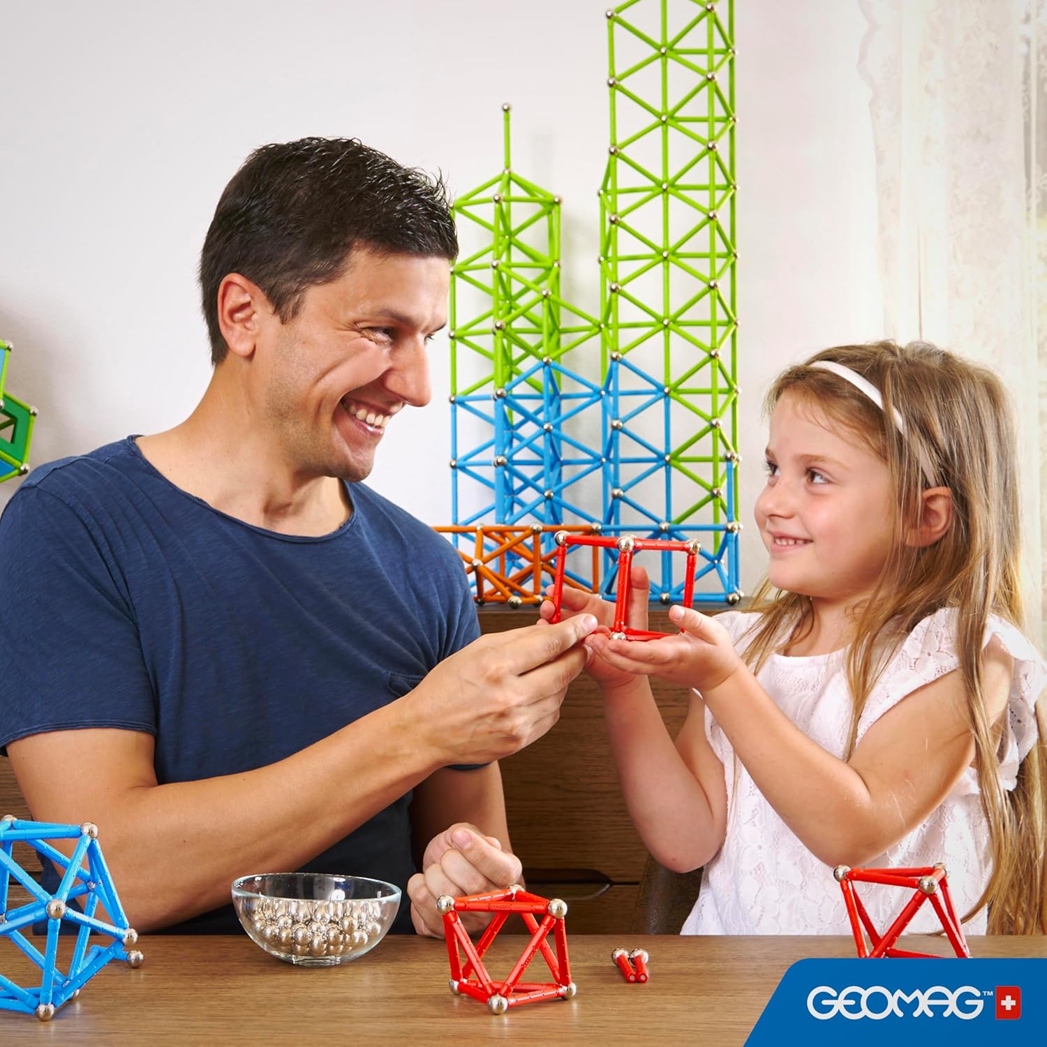 Geomag Masterbocx Magnetic Toys for Kids Ages 8+, 248pc White Educational STEM Magnets for Kids - Swiss-Made Magnetic Blocks, Tiles and Building Toys from 100% Recycled Plastic