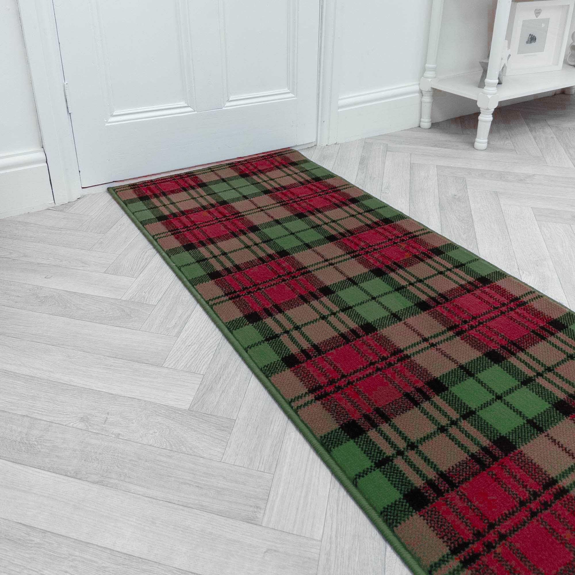 runrug Soft & Luxurious Hallway Runner Rug - Comfortable Carpet for Hall, Kitchen & Corridor - Multiple Sizes - Stain-Resistant, Dirt-Resistant - 70cm x 210cm - 9mm Thick - Tartan, Red Green โ image 1