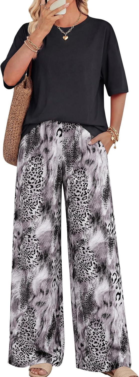 PRETTYGARDEN 2 Piece Sets for Women Summer Spring Outfits 2026 Lounge Set Beach Vacation Airport Travel Pjs Matching Clothing