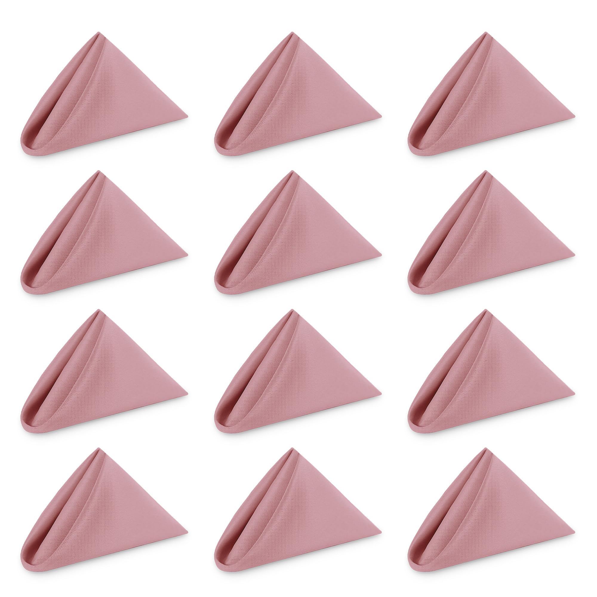 WedDecor Reusable 50cm x 50cm Fabric Dusty Pink Dinner Napkins – Polyester Table Napkins with Hemmed Edges, Easy-Care, Washable for Weddings, Banquets, Parties & Home Use, 100pcs — image 1