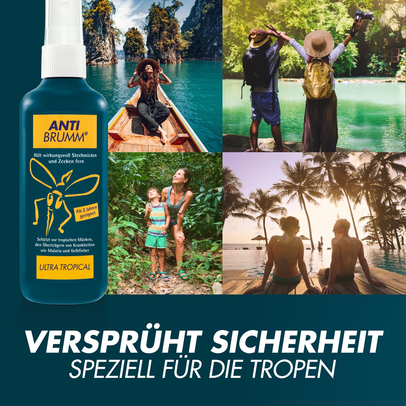 Anti Brumm Ultra Tropical Pumpspray, 150 ml: Insekten-Repellent für effektiven Schutz gegen Mücken und Zecken, Mückenspray mit DEET
