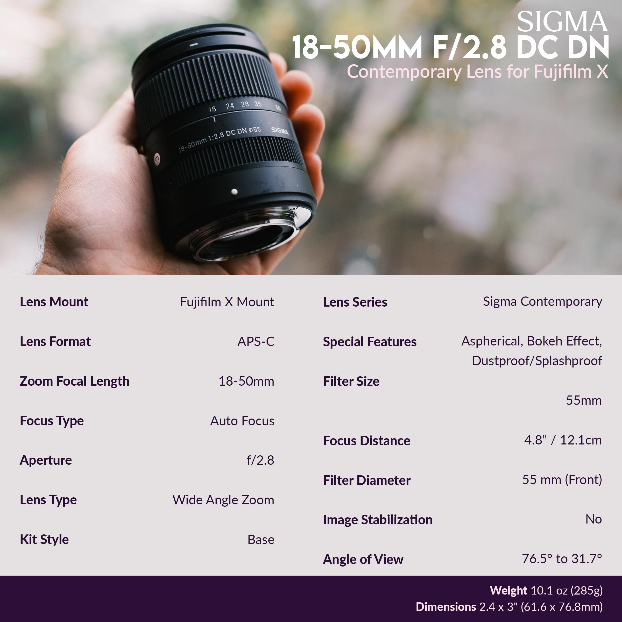 Amazon | Sigma 18-50mm f/2.8 DC DN コンテンポラリーレンズ Fujifilm