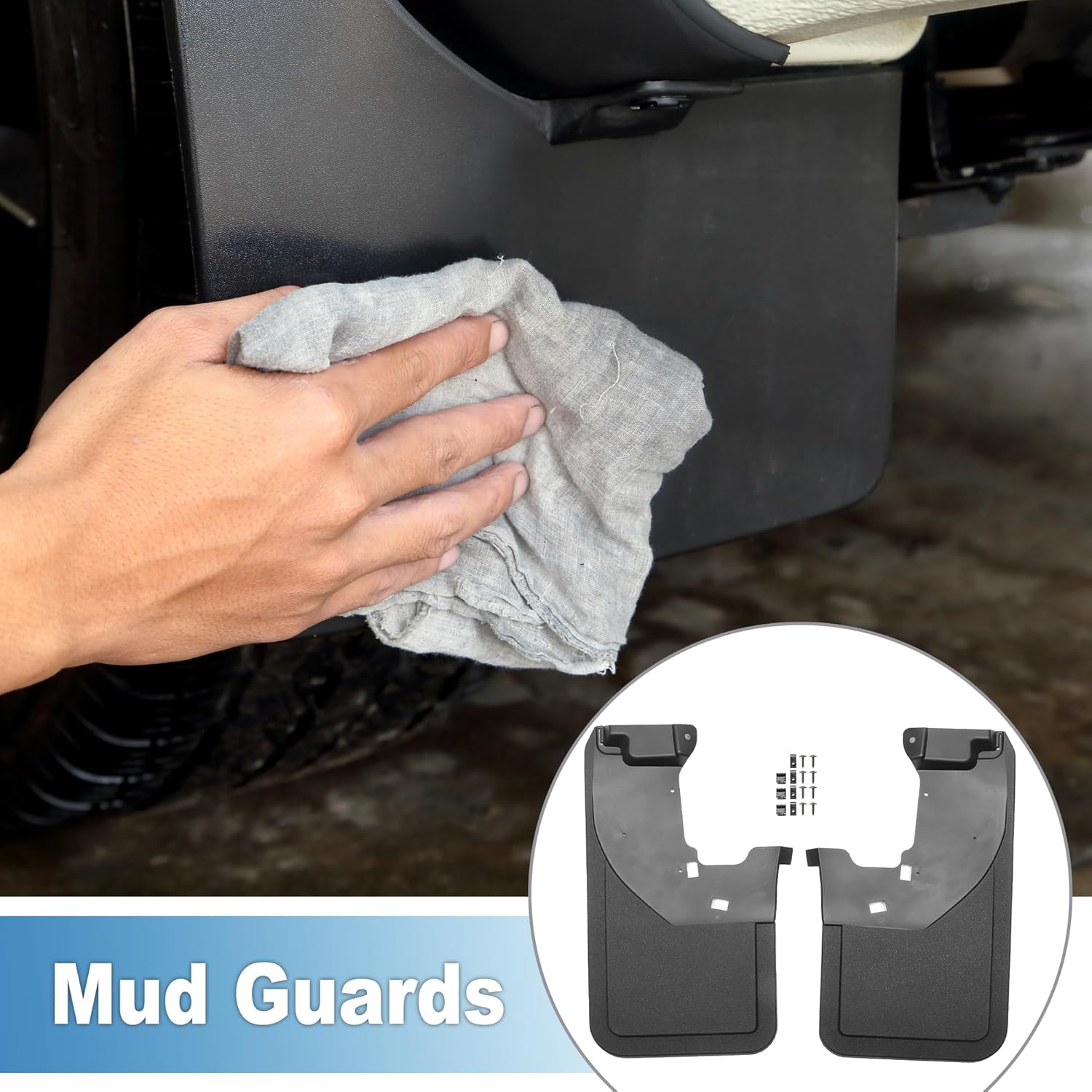 Mud Flap Splash Guard with Mount Accessories Rear Side Mud Guard for Ford Bronco 2021-2024 (Set of 2)