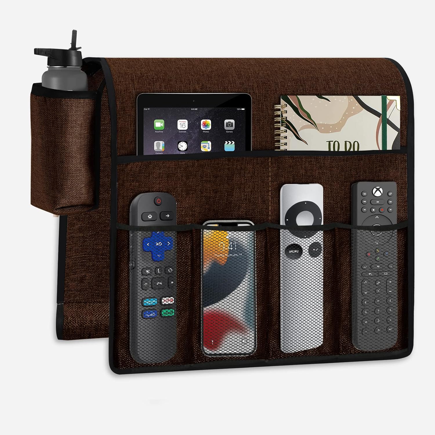 Remote Holder for Recliner Armchair Caddy with Bottle