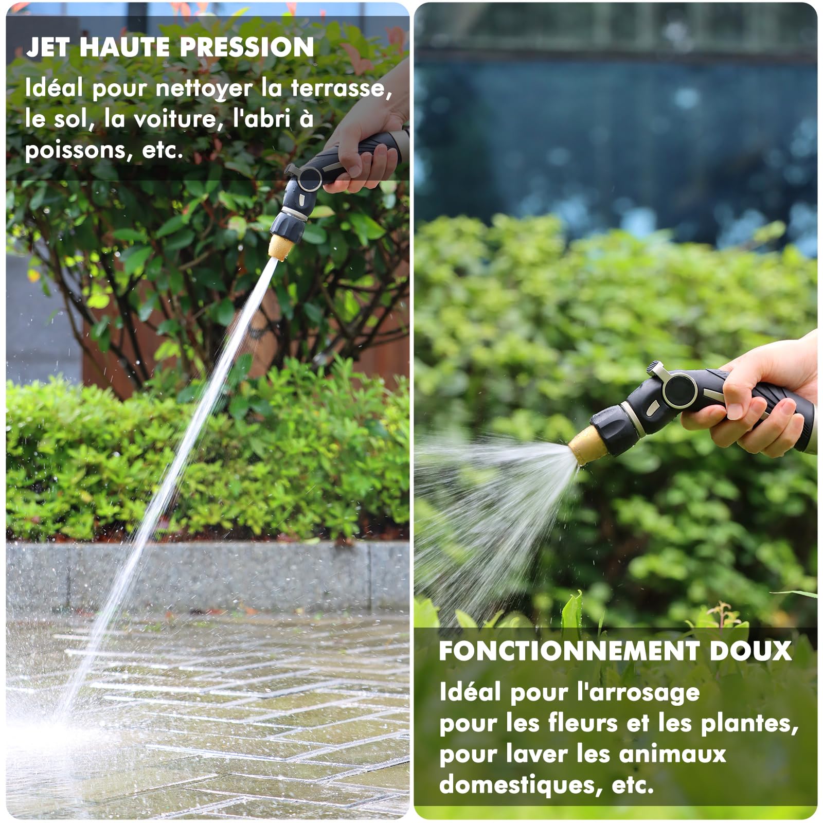 Pistolet D'Arrosage Haute Pression Laiton Alliage Zinc - Arrosage Jardin, Voiture, Animaux