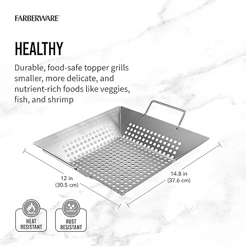 Miniatura 2 de Farberware 5275955 - Cubierta cuadrada de alambre para barbacoa, acero inoxidable