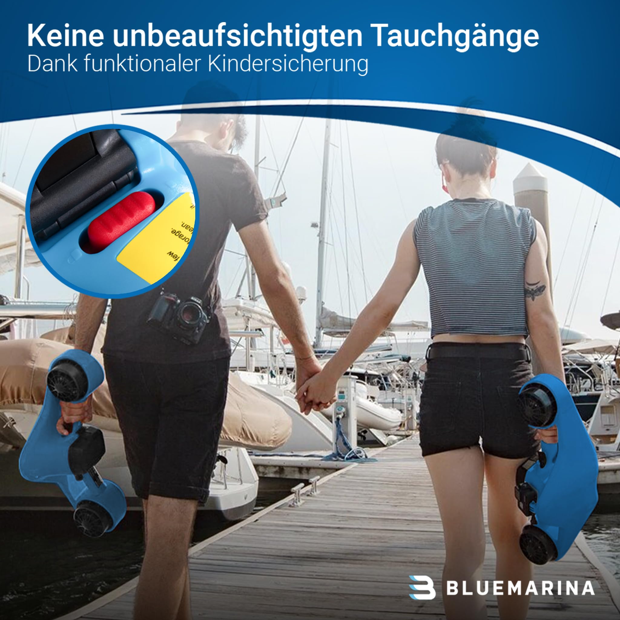 Bluemarina Orca scooter de plongée sous-marin 2 moteurs 500W 3 vitesses 30 mètres