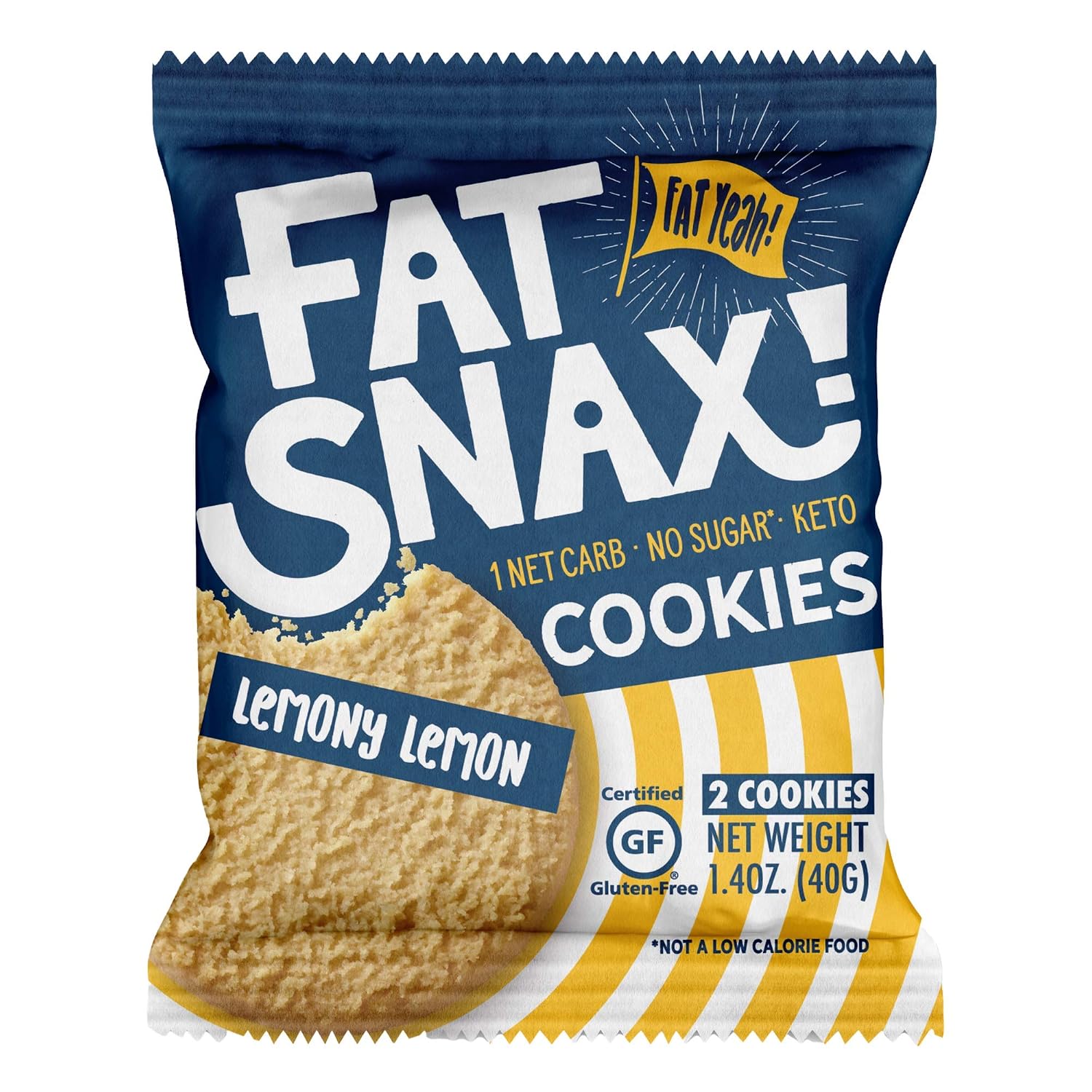 Fat Snax Keto Cookies - Low Carb and Sugar Free Keto Snacks (Lemony Lemon, 6-pack (12 Keto Cookies)) - Keto-Friendly & Gluten-Free Keto Snack Foods