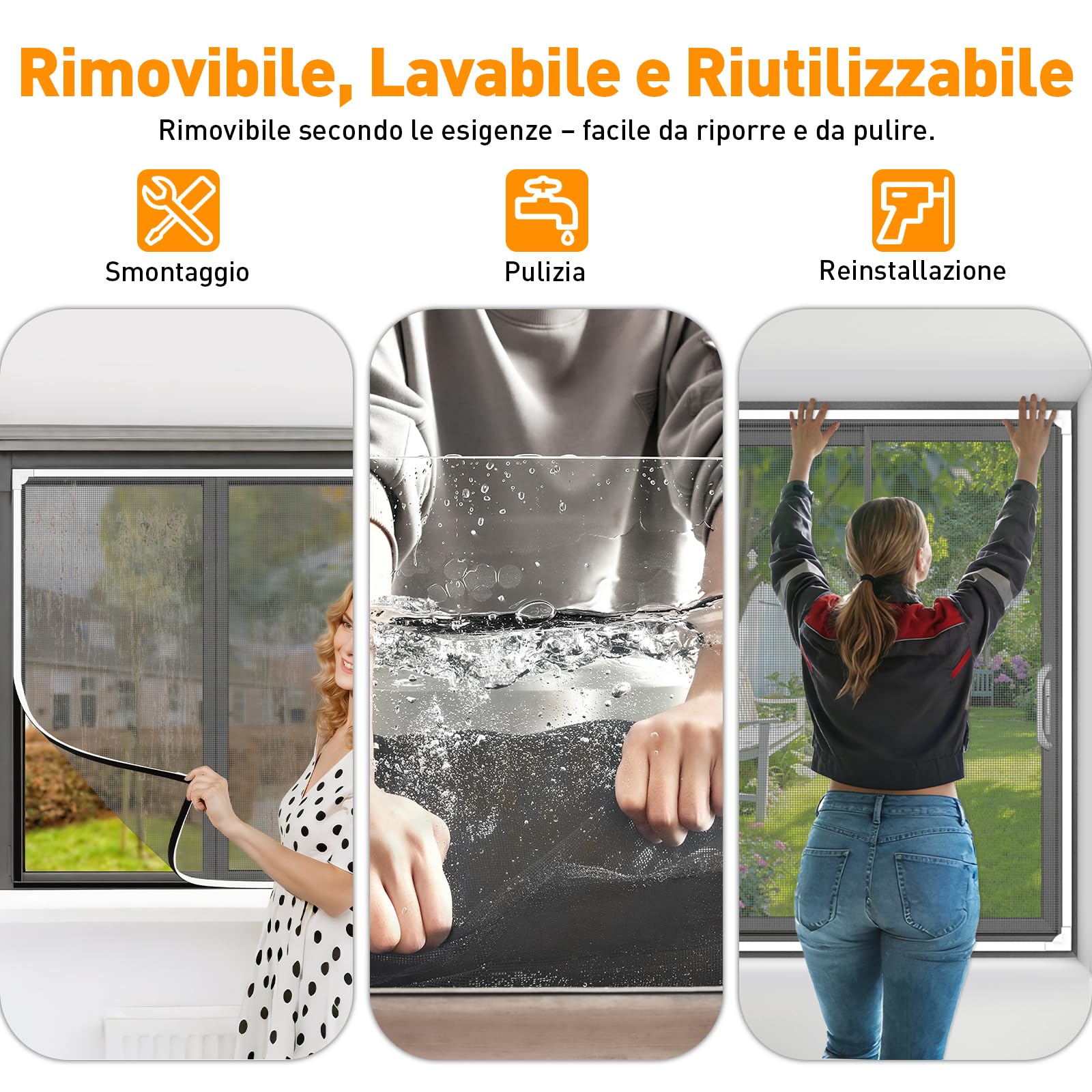 Moustiquaire Magnétique Auto-Adhésive Fenêtre 120 x 130 cm Blanc Gris | Fibre de Verre Durable, Auto-Adhésive, Taille Ajustable DIY, Installation Sans Perçage