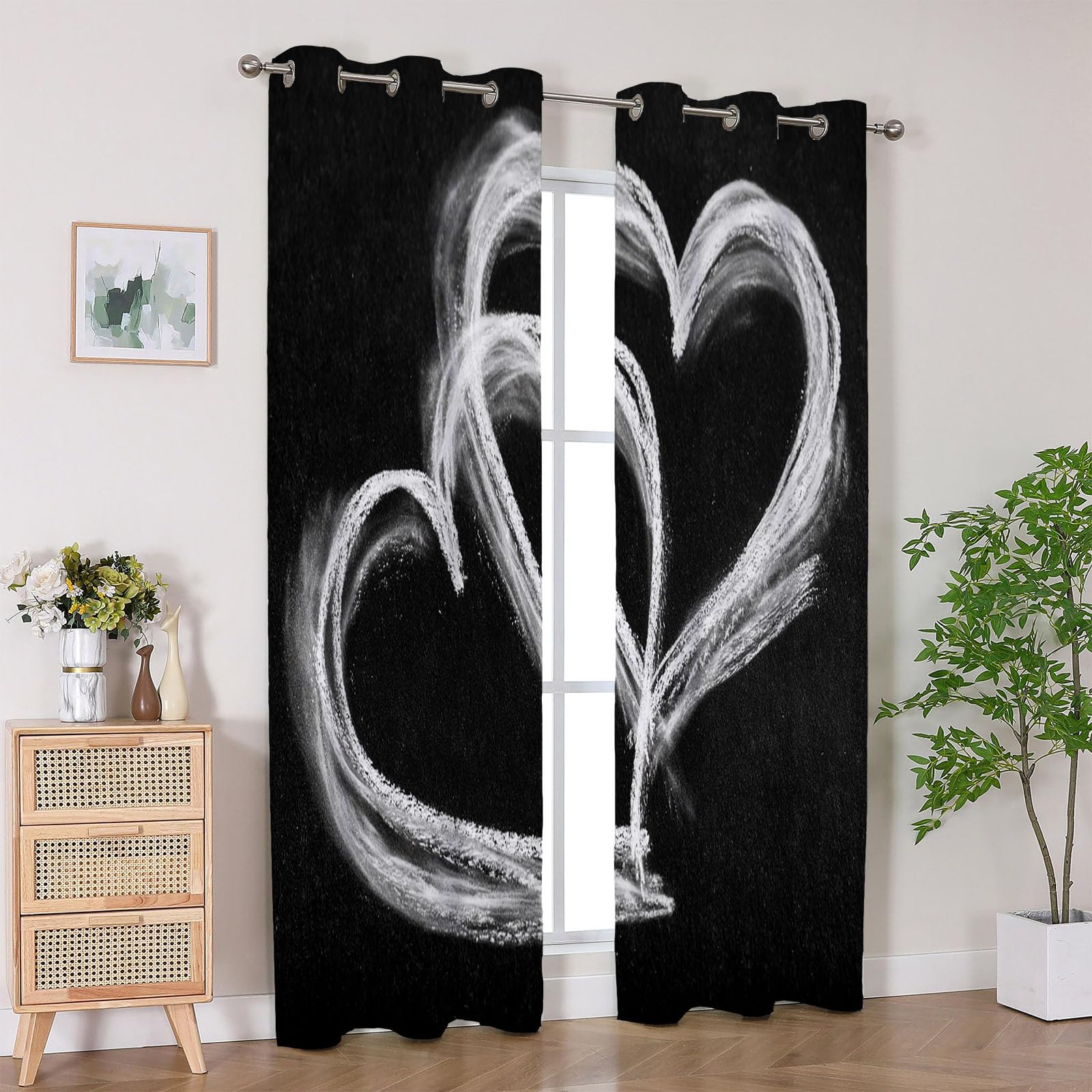 Zasłony do sypialni abstrakcyjne linie eleganckie krótkie zazdrostki do sypialni kuchni okna jadalnia sypialnia-300 cm x 140 cm (2 panele)