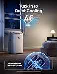 DREO portatif Air Conditionneurs, 12000 BTU ASHRAE (8000 BTU DOE) Intelligent AC Unité pour chambre avec refroidissement sans drainage, APP/Voix/Remote, Ventilateur & Déshumidificateur, debout silencieux AC pour la chambre, AC515S neuf