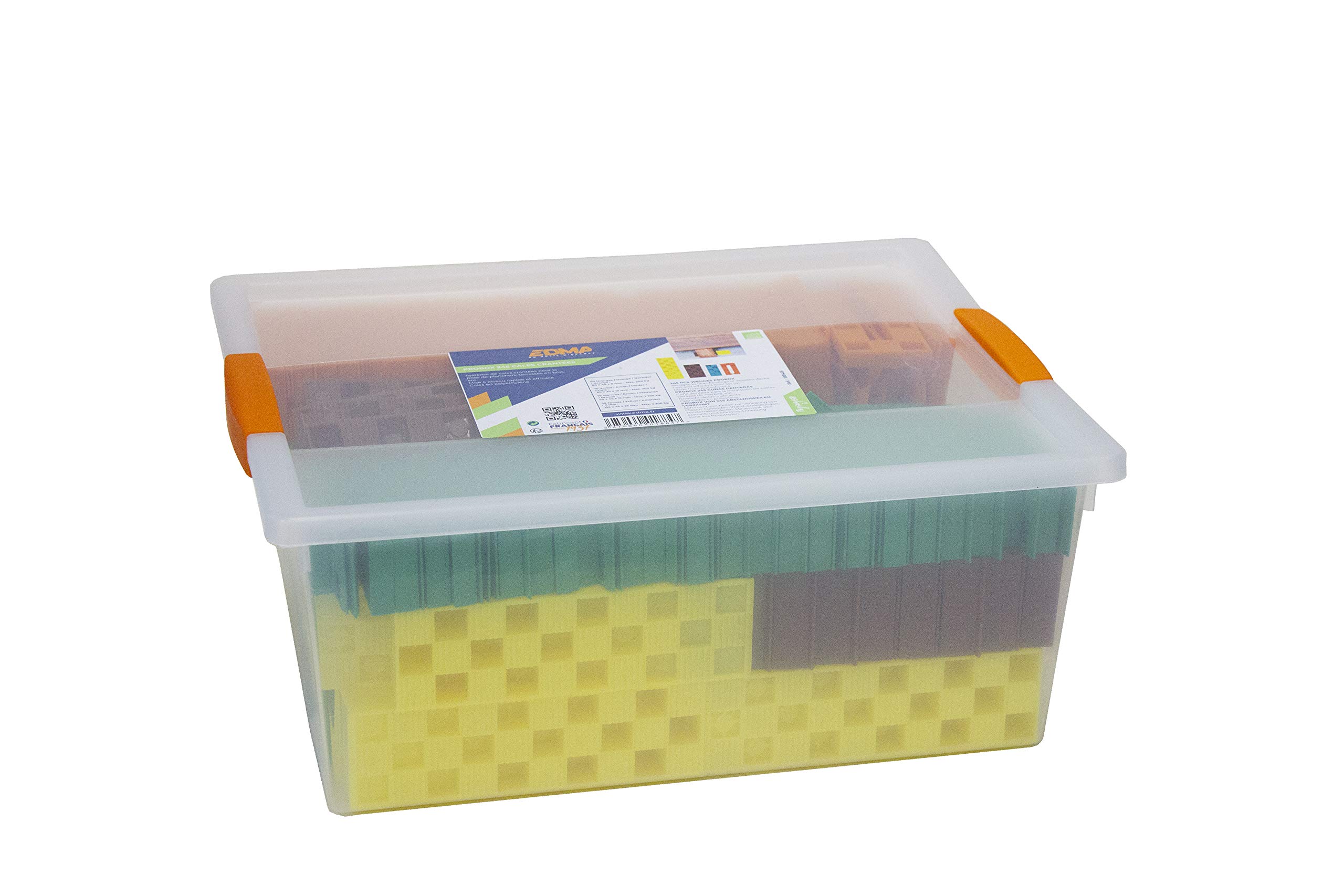 Probox de 245 cales crantées EDMA - 60 oranges + 70 vertes + 7 marrons + 40 jaunes - 188455