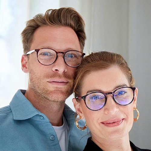 Miniatura 3 de OPULIZE Met BBB60-125 - Paquete de 3 lentes de lectura con bloqueo de luz azul, negro, marrón, morado, para hombres y mujeres