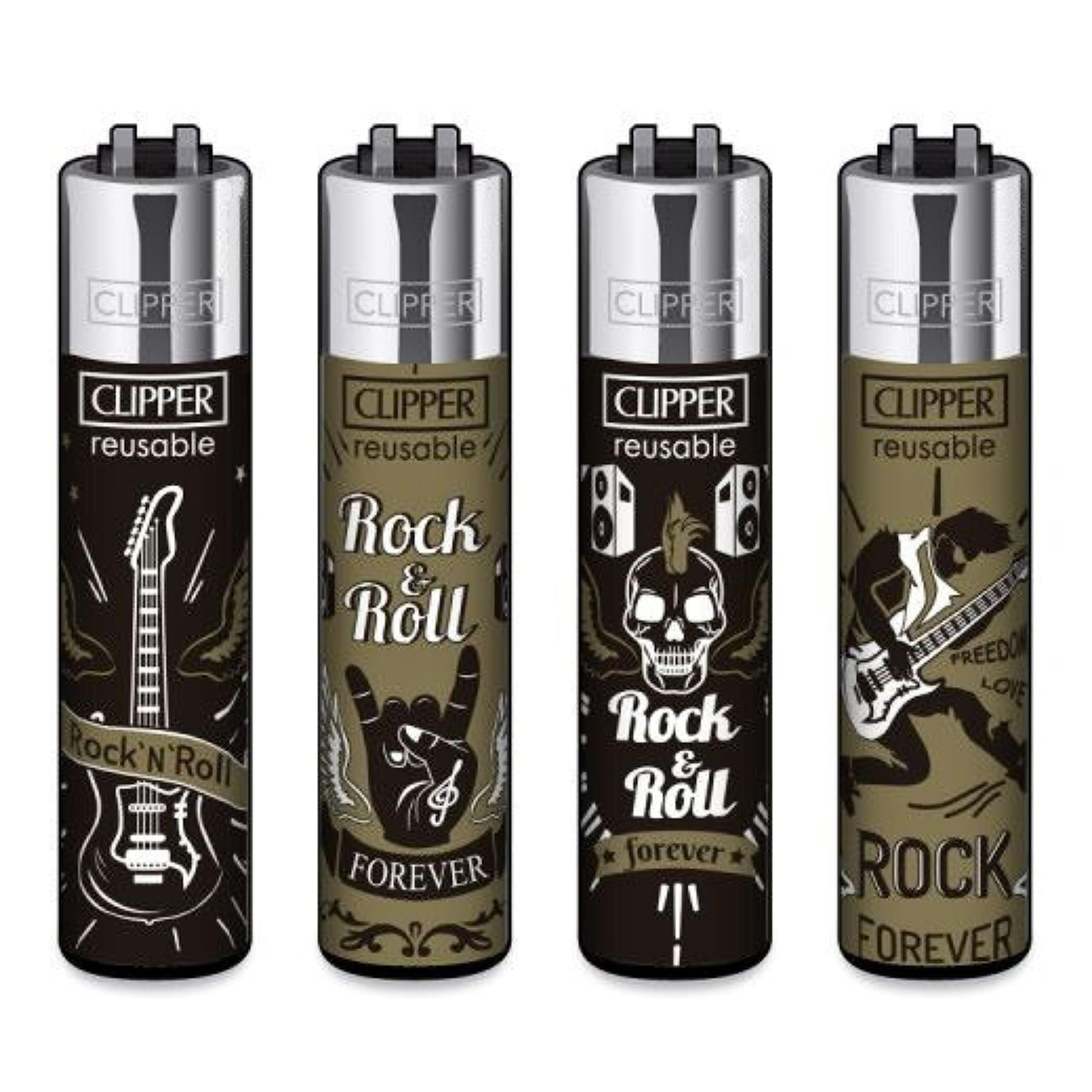 4 x Clipper Lighter Set Gas Refillable Windproof Lighters Standarad Size Replaceable Flint Rare Limited Edition (Planet Flowers 1) — view 12