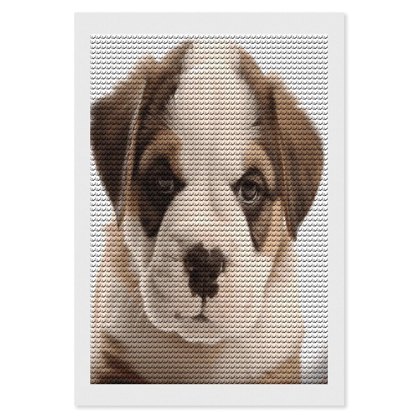 JTREHY Dog Puppies Diamond Art Kits Personalized DIY Round Diamond Painting Kits for Beginner Full Drill Diamonds Dots Paintings for Adults Gem Art Crafts Home Decor