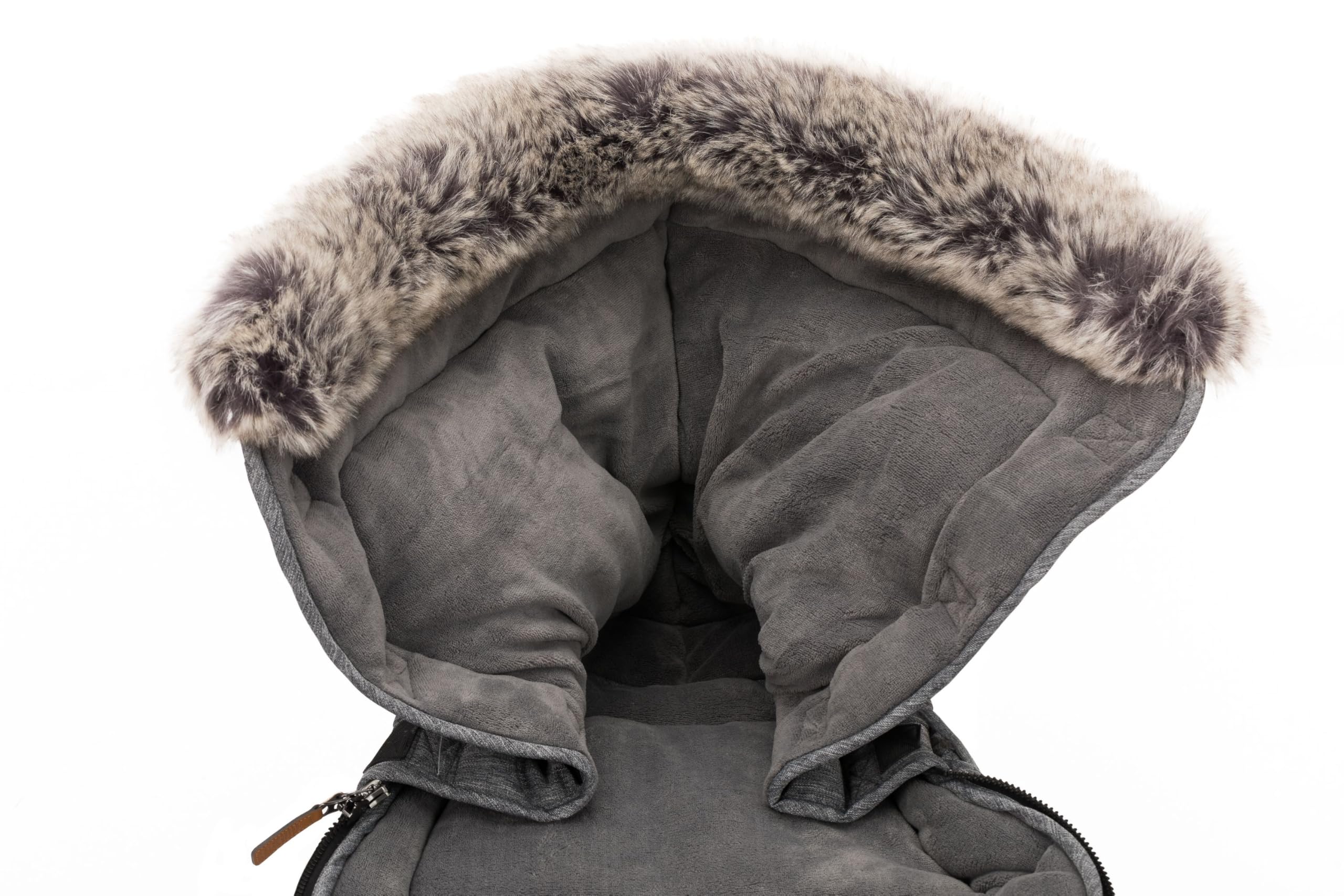 Fillikid Schlittensack Exklusiv | Warmer Fußsack für Holzschlitten mit Lehne | Winddicht & wasserabweisend | Kuscheliger Kragen in Felloptik | 100% Polyester | 70 x 60 cm | Perfekt für Winterausflüge