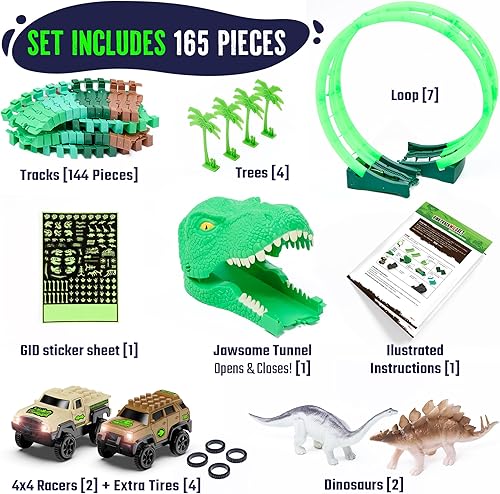 Miniatura 36 de JITTERYGIT Autos de repuesto para pistas – Accesorios adicionales de coche de carreras para dinosaurio pista de carreras y juguete de tren