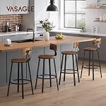 Ensemble de 2 tabourets de bar VASAGLE, tabourets de comptoir, chaises de bar avec dossier, siège de 28,7 po de hauteur, Brun rustique et Noir ULBC026B01V1