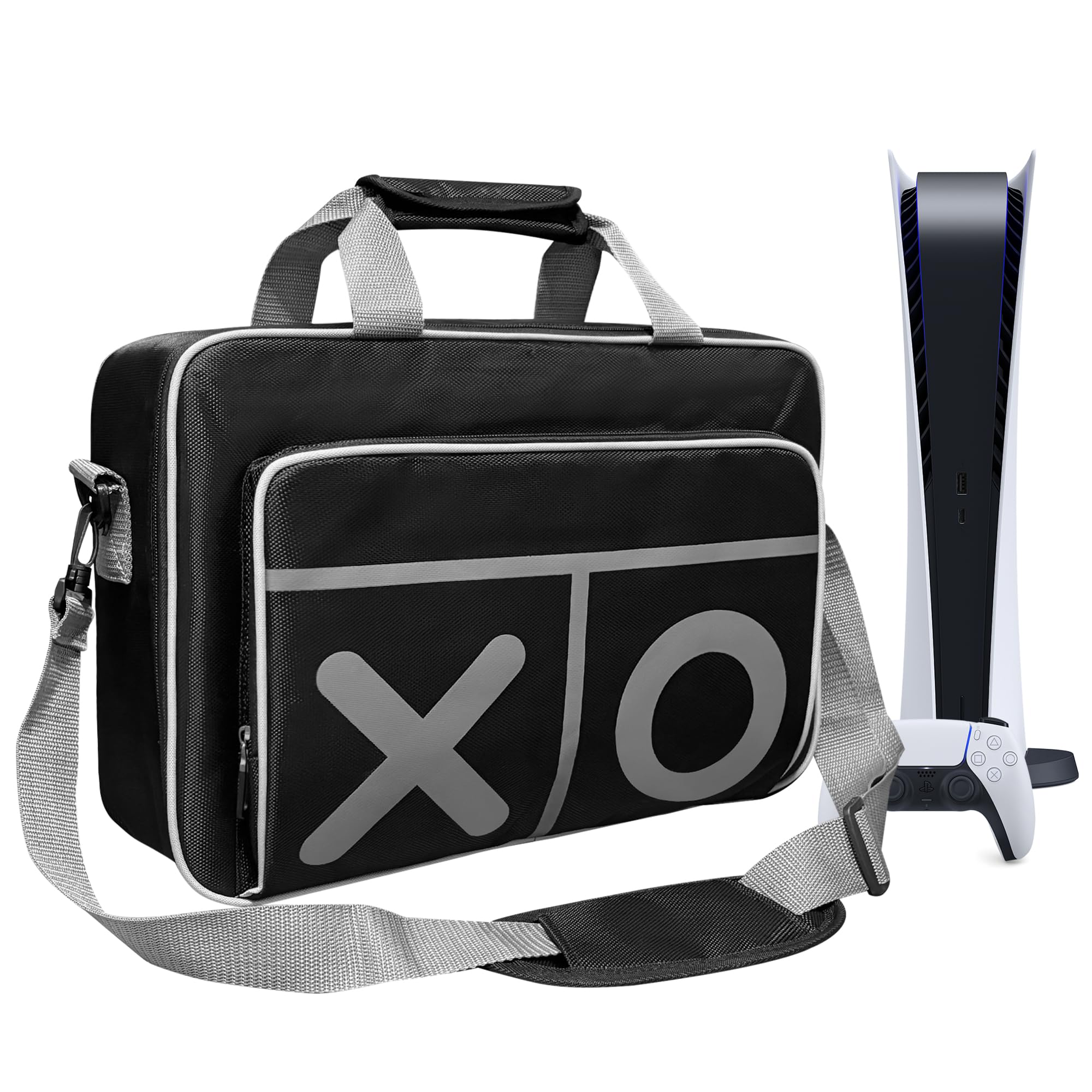 eLUUGIE Travel Carrying Case Multifunctional Travel Storage Bag Handbag Shoulder Bag for PS5 System and Accessory Xbox one
