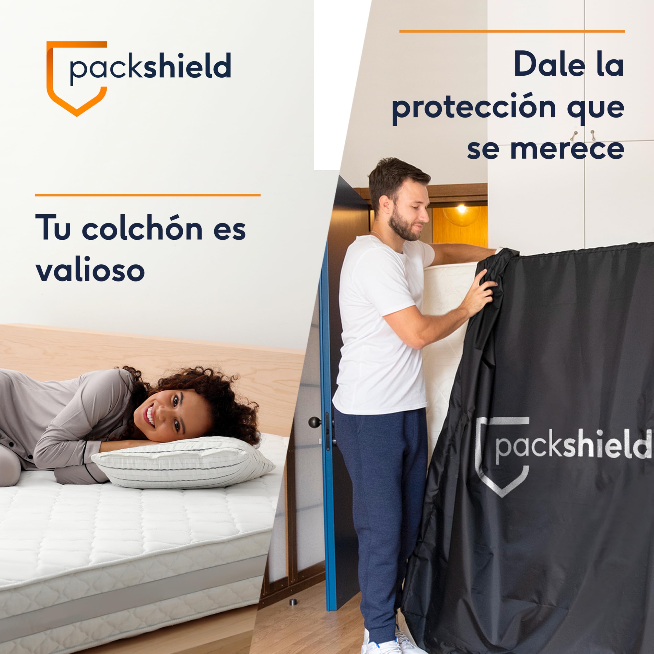 Funda Protectora de Colchón Impermeable 160x200 cm – Protector con Cremallera y 4 Asas para Mudanza, Almacenamiento y Transporte – Grossor 30cm – Antichinches – 100% Oxford Resistente