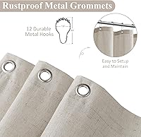 Vista 6 de Naturoom cortina de ducha de 36 pulgadas - cortina de ducha estrecha para espacio pequeño, de medio tamaño, de lino verde ultra gruesa, juego