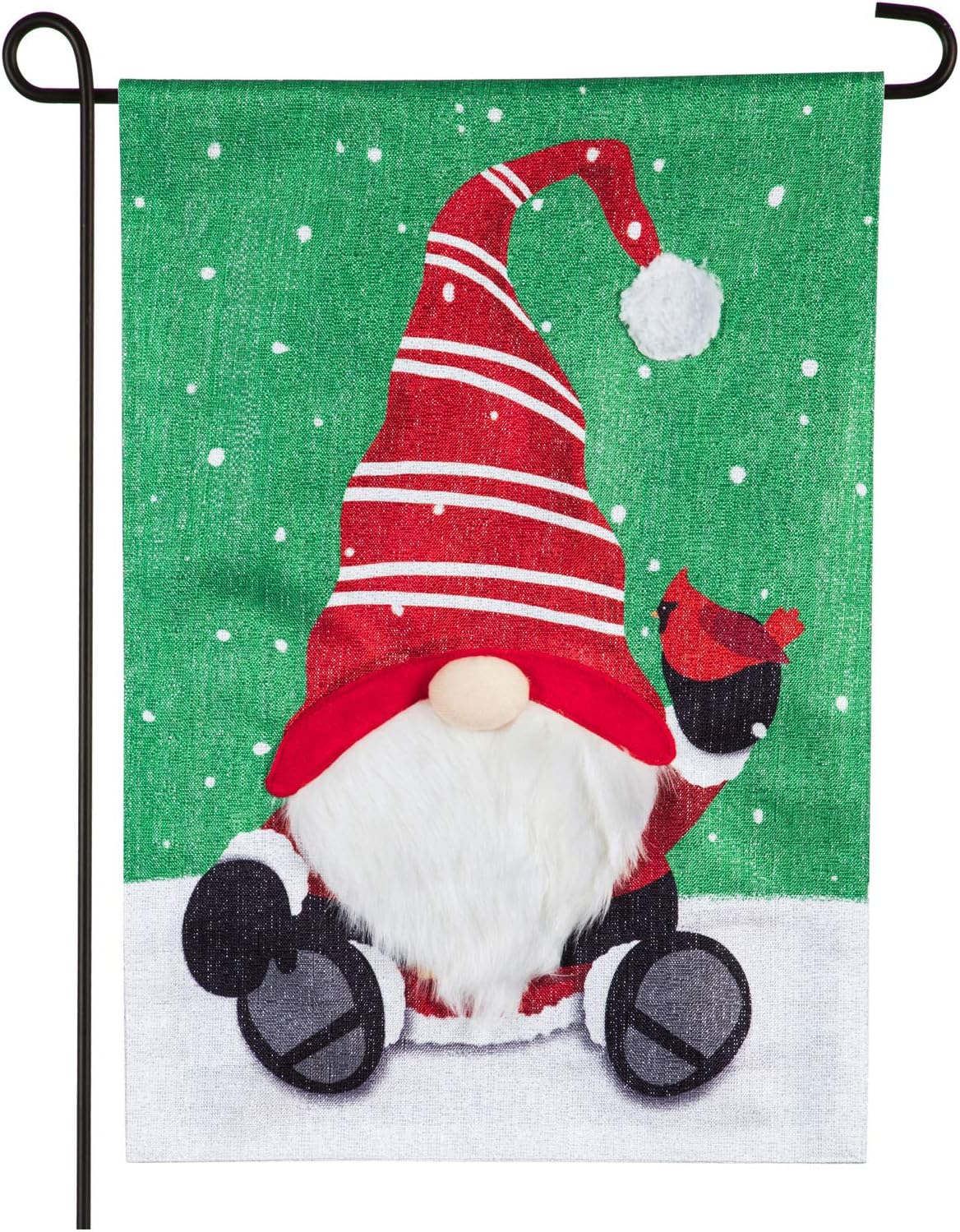 Evergreen Flag Beautiful Christmas Santa Totem Shimmer Linen Garden Flag - 13 x 18 Inches Fade and Weather Resistant Outdoor Decoration For Homes, Yards and Gardens